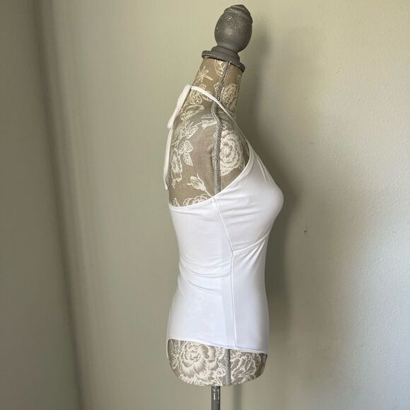 Abercrombie & Fitch Halter Cutout Bodysuit in White - Picture 2 of 11